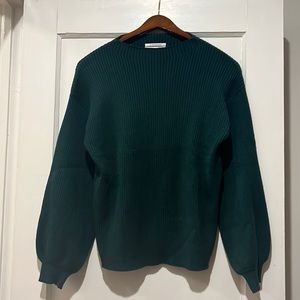 Medium dark green  Anthropologie puff sleeve sweater